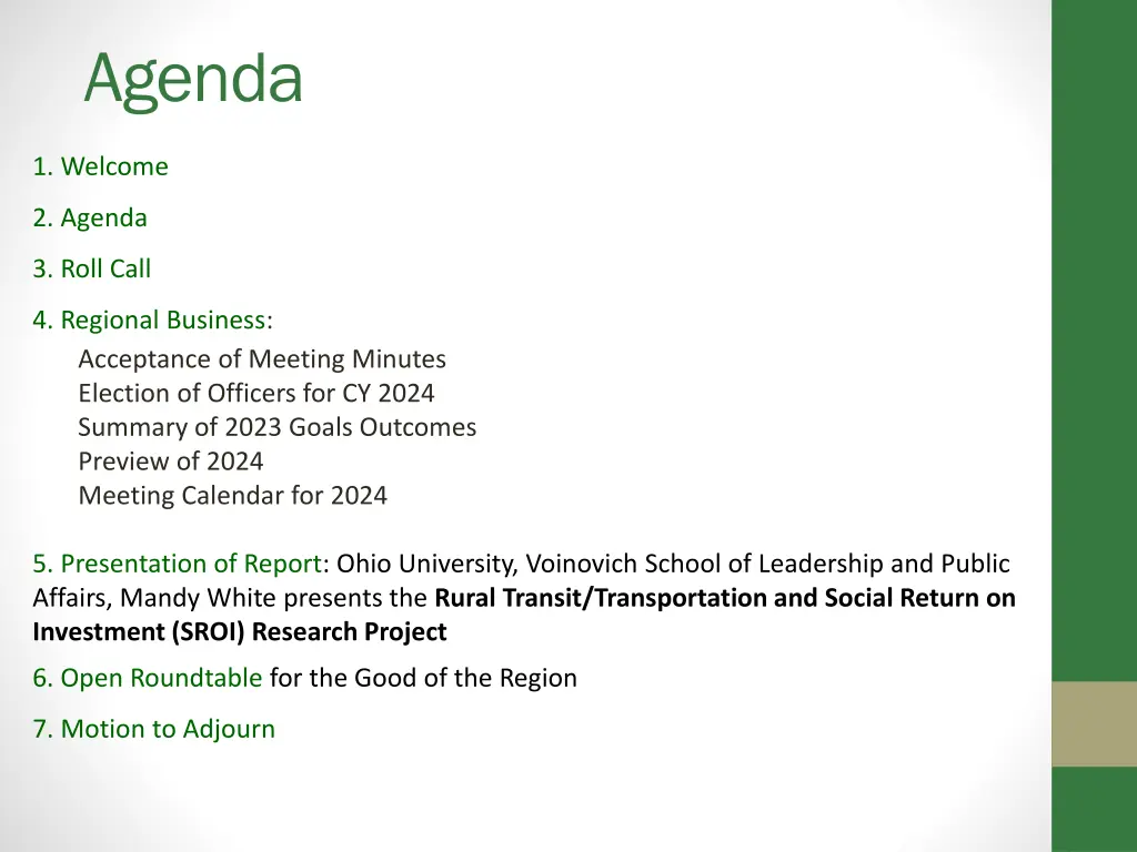 agenda