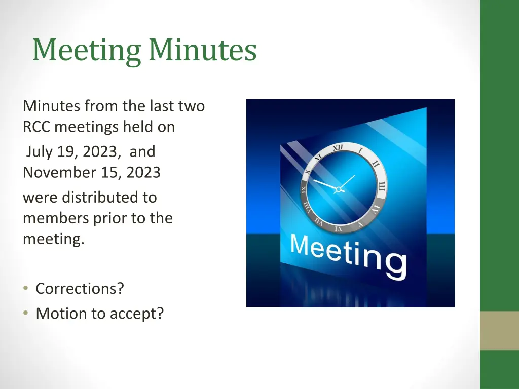 meeting minutes