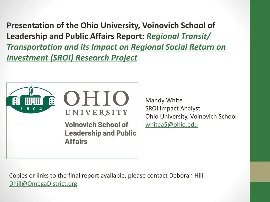 presentation of the ohio university voinovich