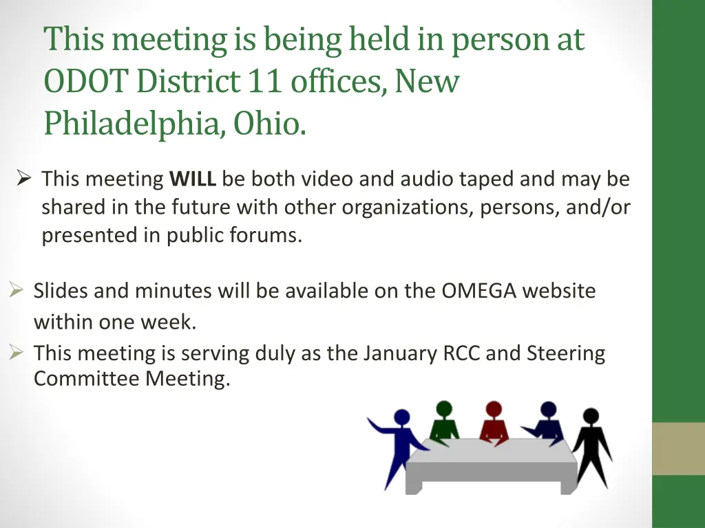 this meeting is being held in person at odot