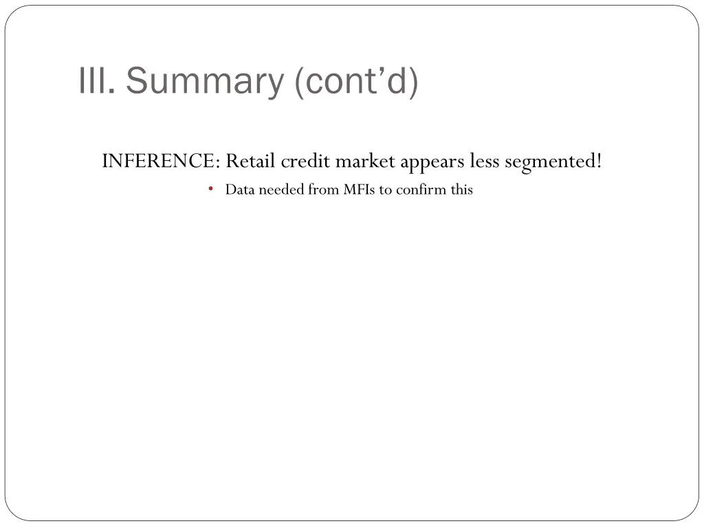 iii summary cont d