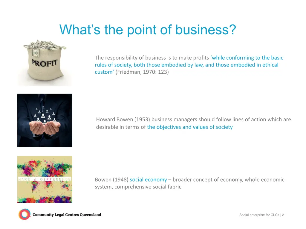 what s the point of business 1