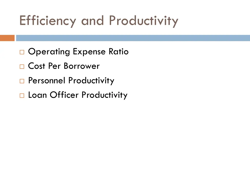 efficiency and productivity