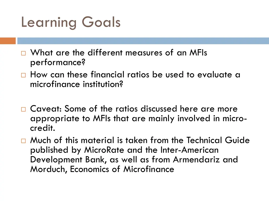 learning goals