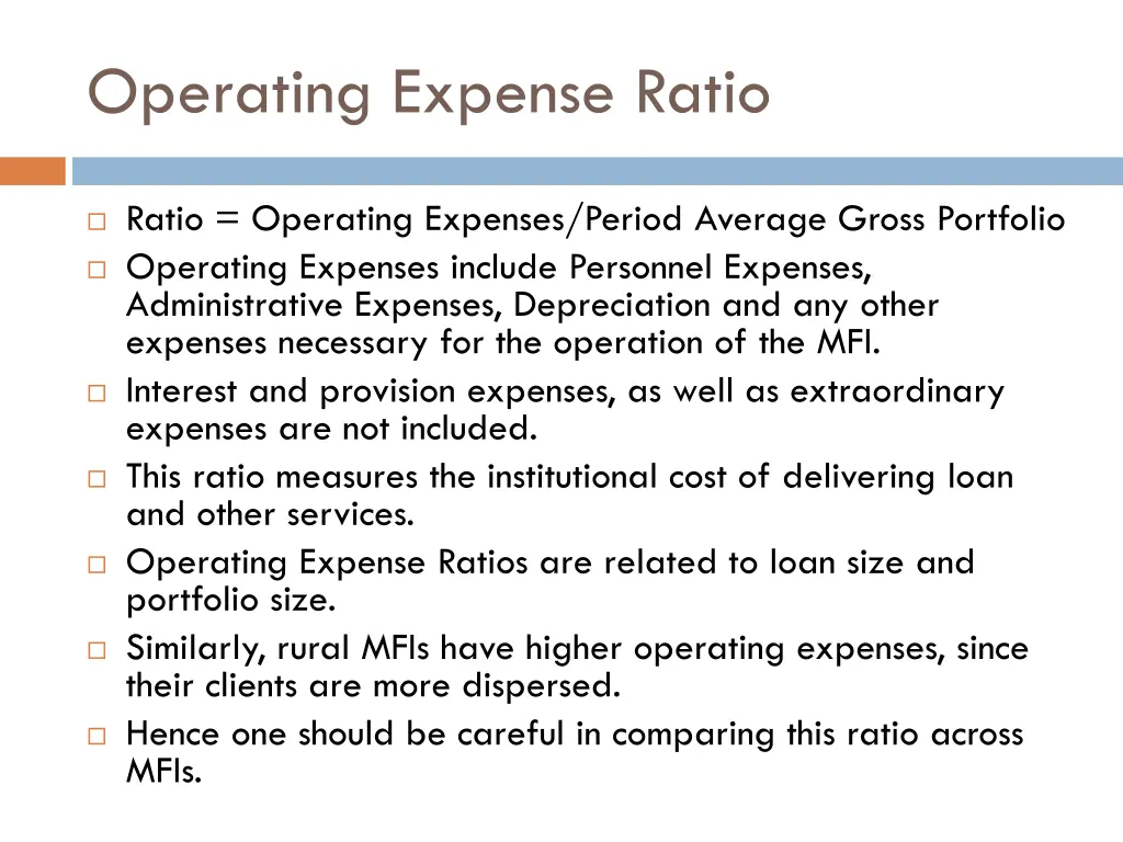 operating expense ratio
