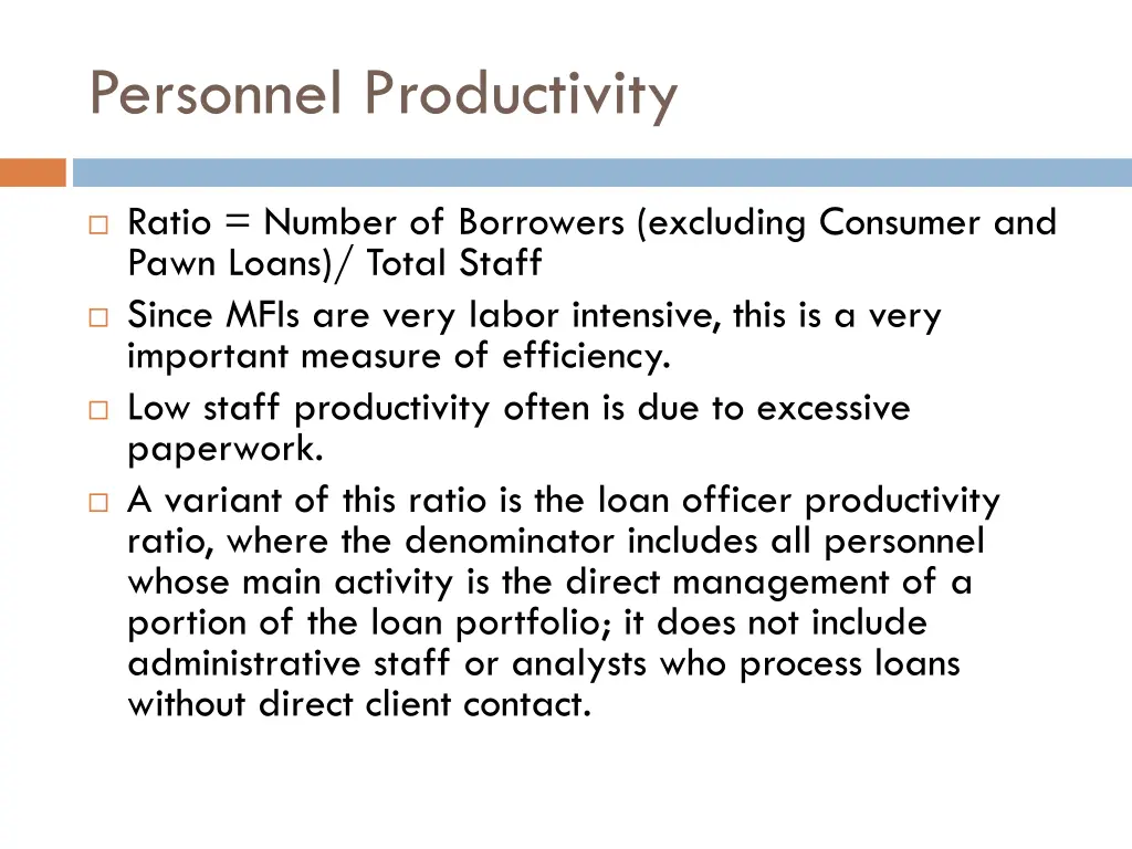 personnel productivity