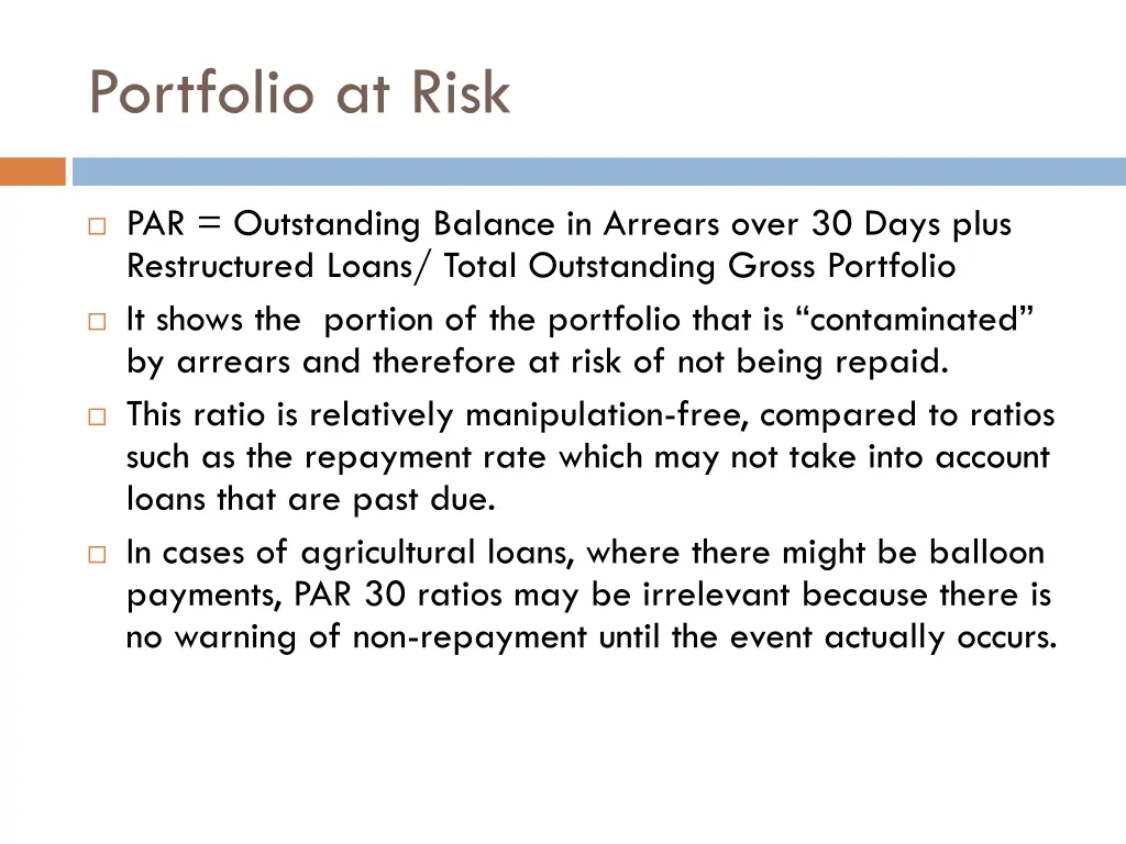 portfolio at risk