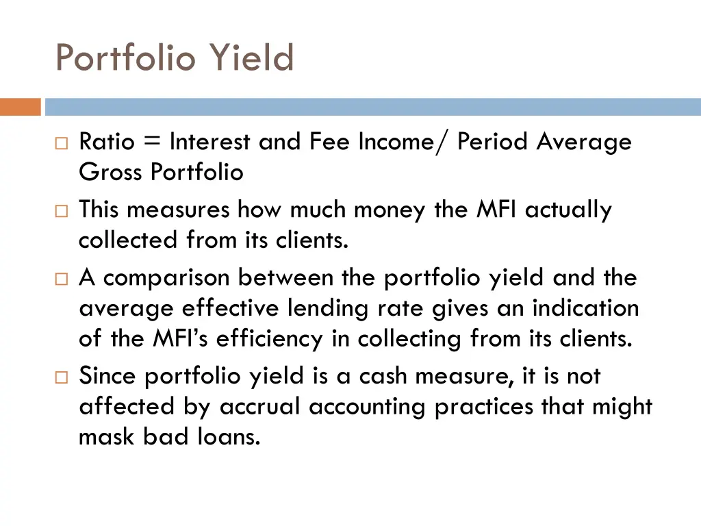 portfolio yield
