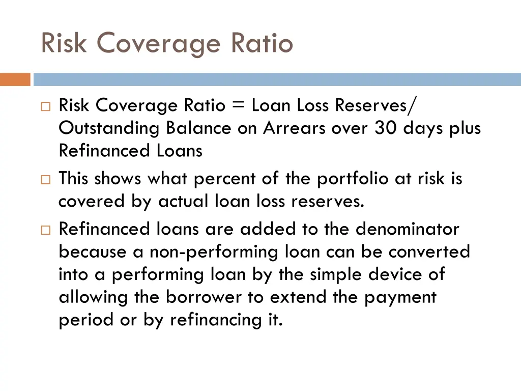 risk coverage ratio