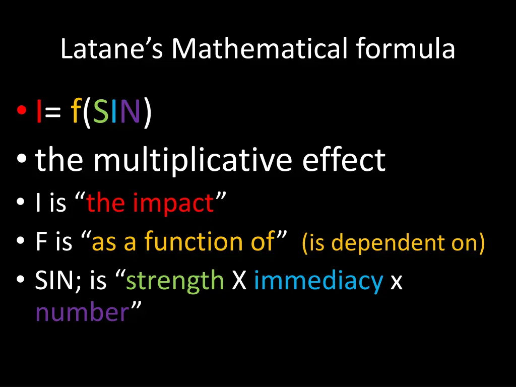 latane s mathematical formula