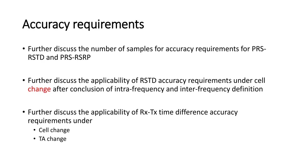 accuracy requirements accuracy requirements
