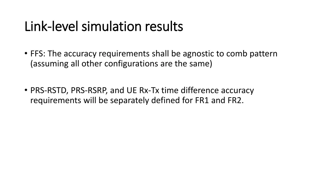 link link level simulation results level