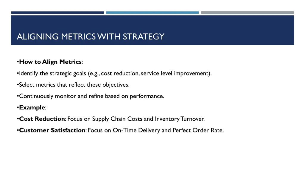 aligning metrics with strategy