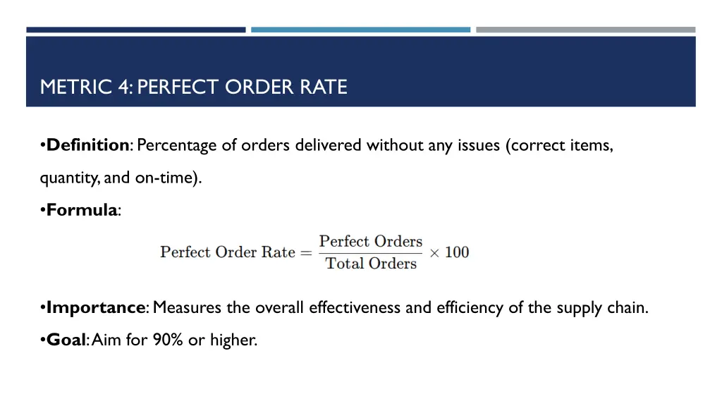 metric 4 perfect order rate
