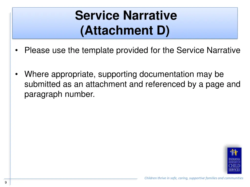 service narrative attachment d