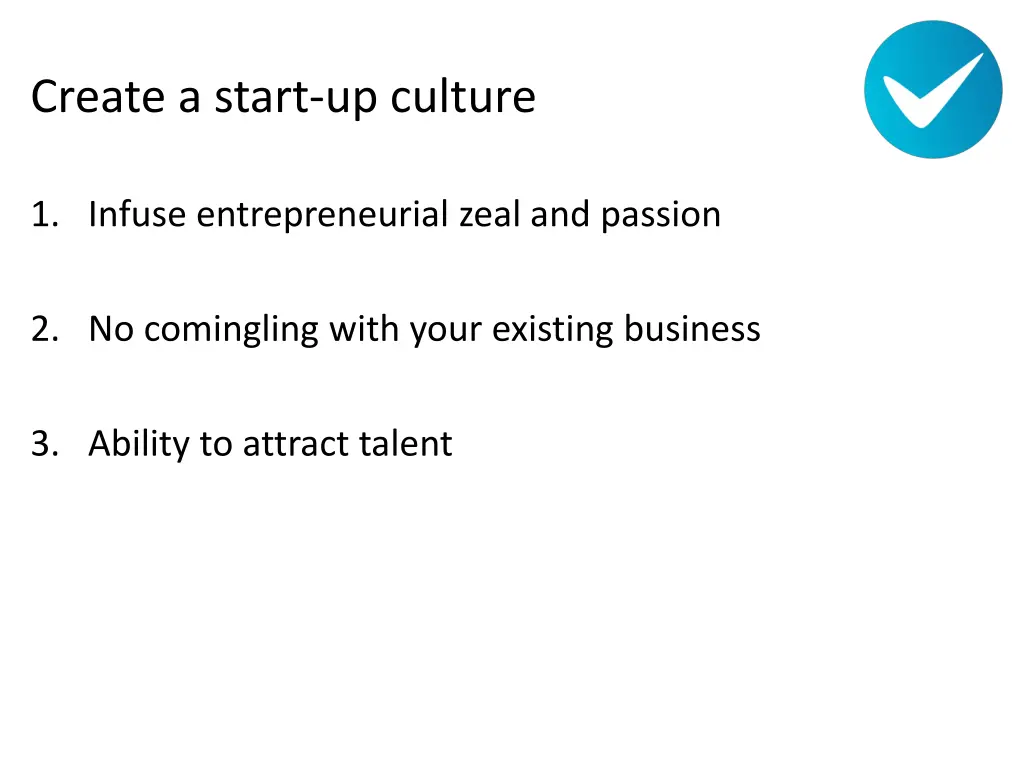 create a start up culture