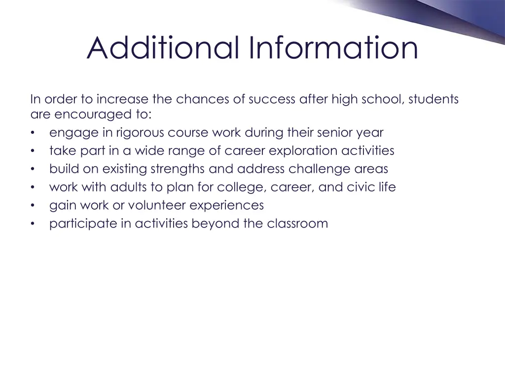 additional information