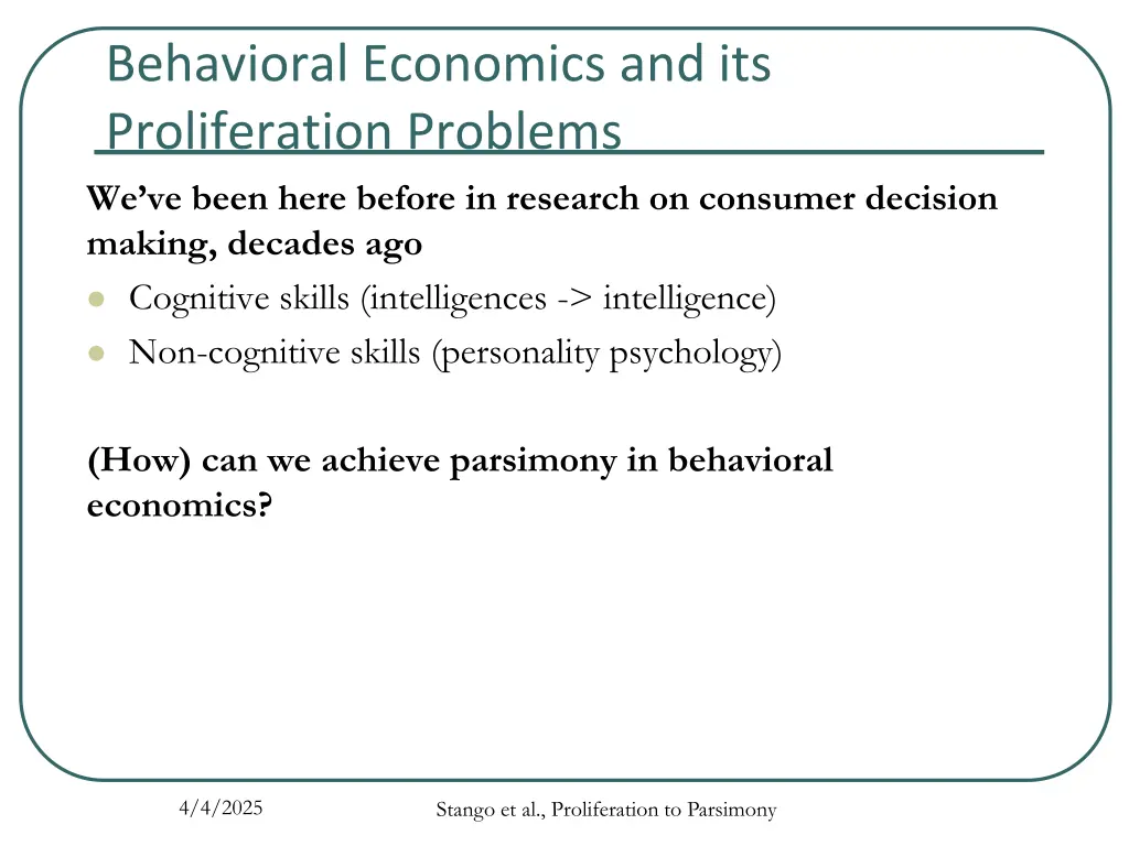 behavioral economics and its proliferation 1