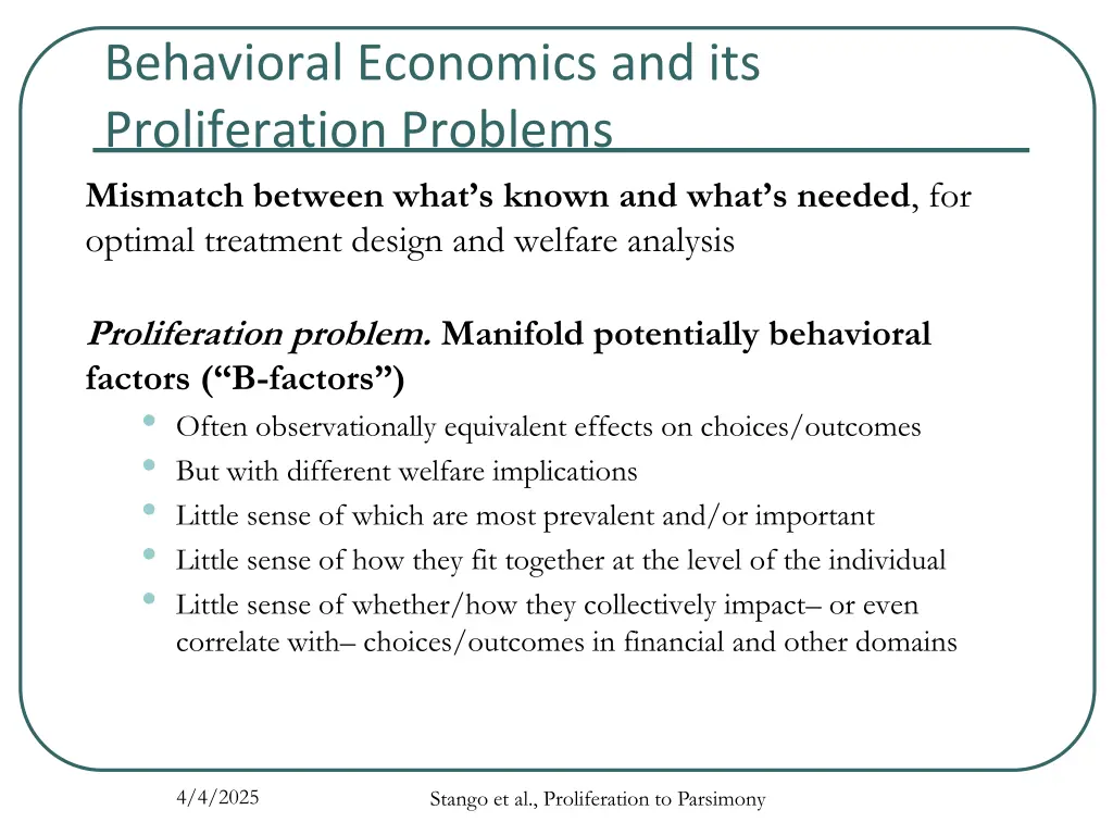 behavioral economics and its proliferation