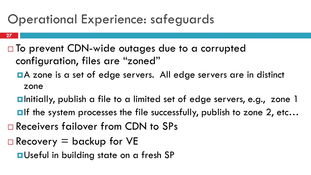 operational experience safeguards