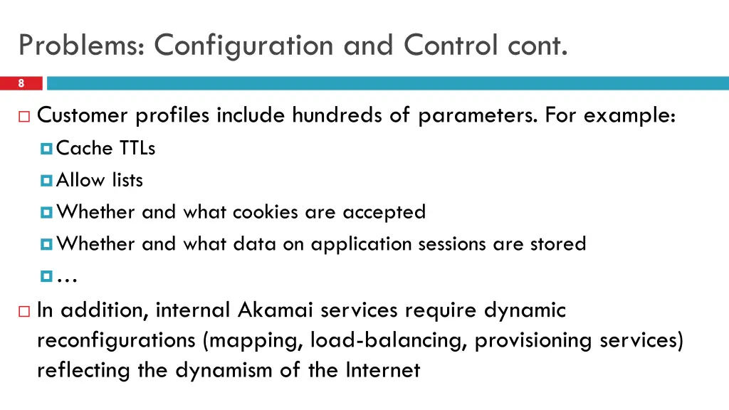 problems configuration and control cont