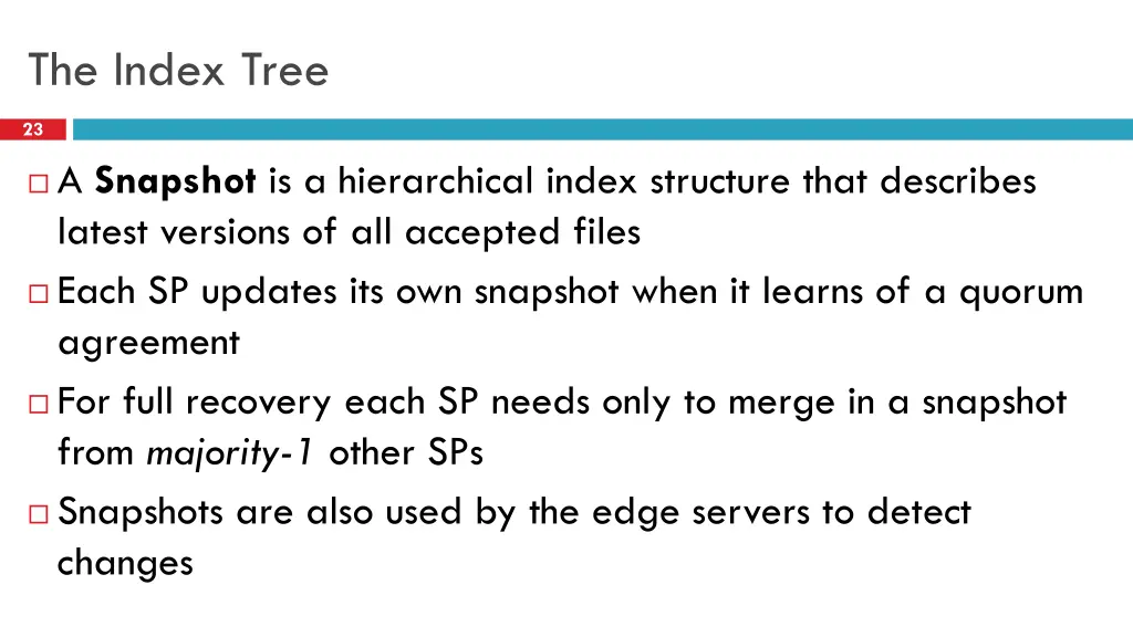 the index tree
