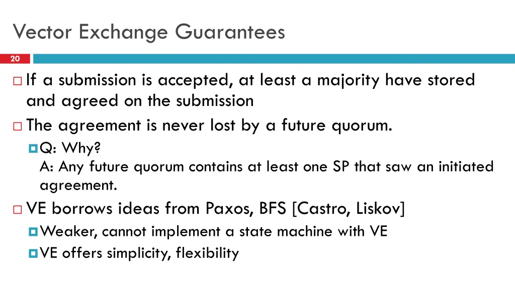 vector exchange guarantees