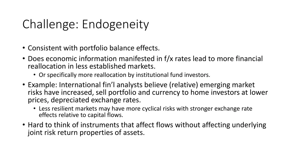 challenge endogeneity