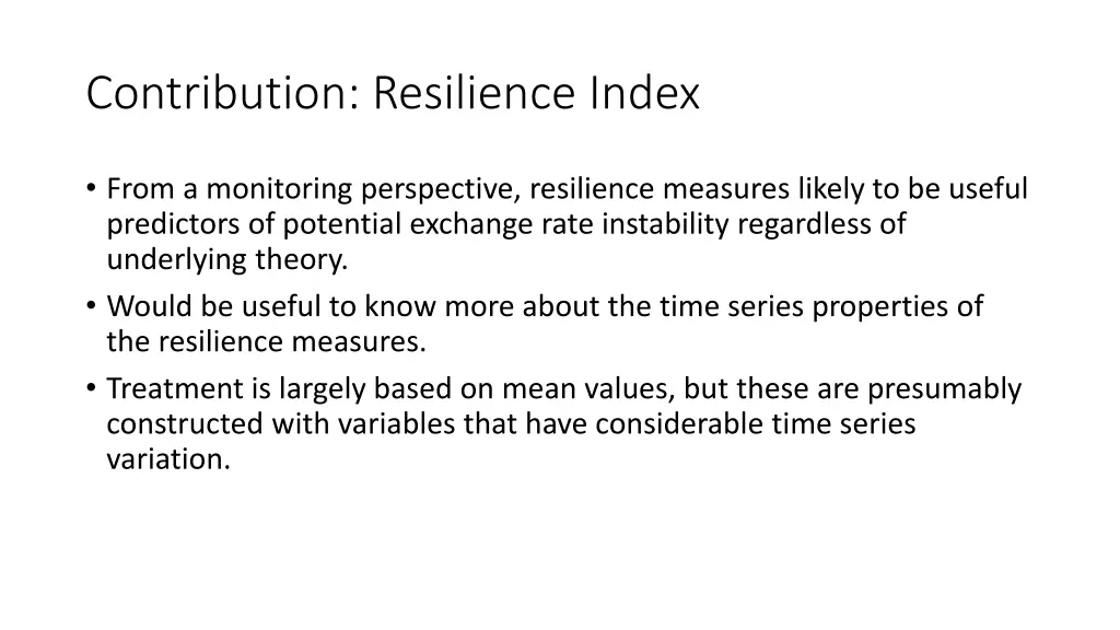 contribution resilience index