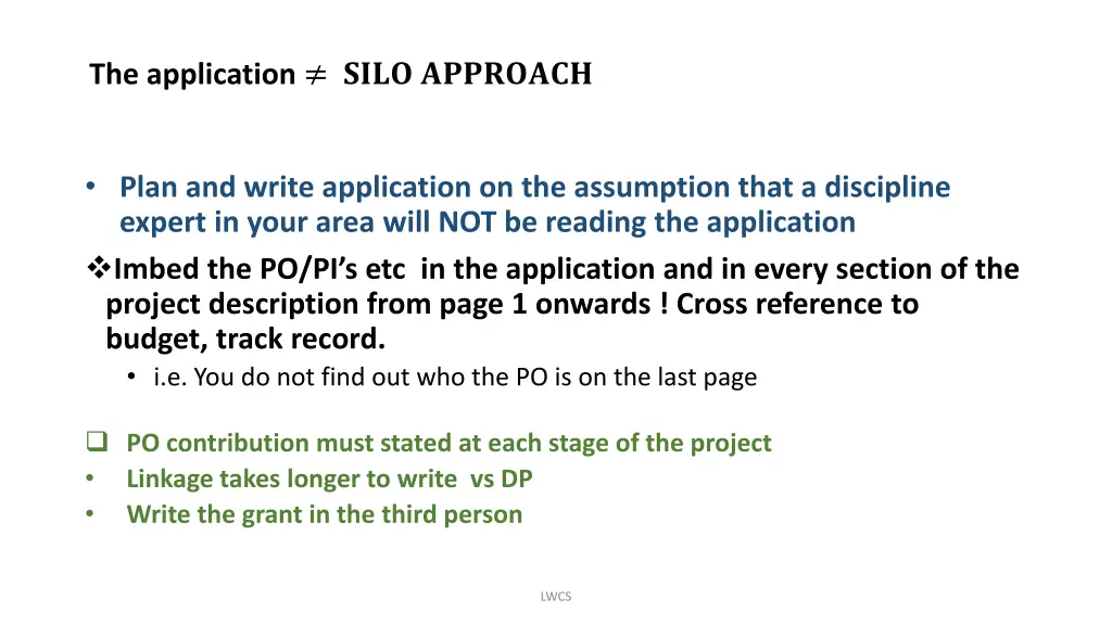 the application