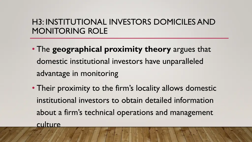 h3 institutional investors domiciles