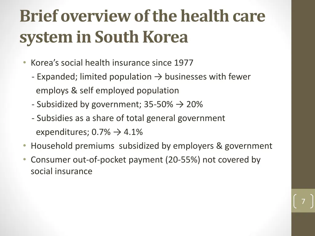 brief overview of the health care system in south