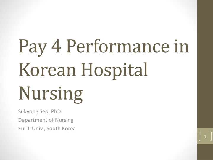 pay 4 performance in korean hospital nursing