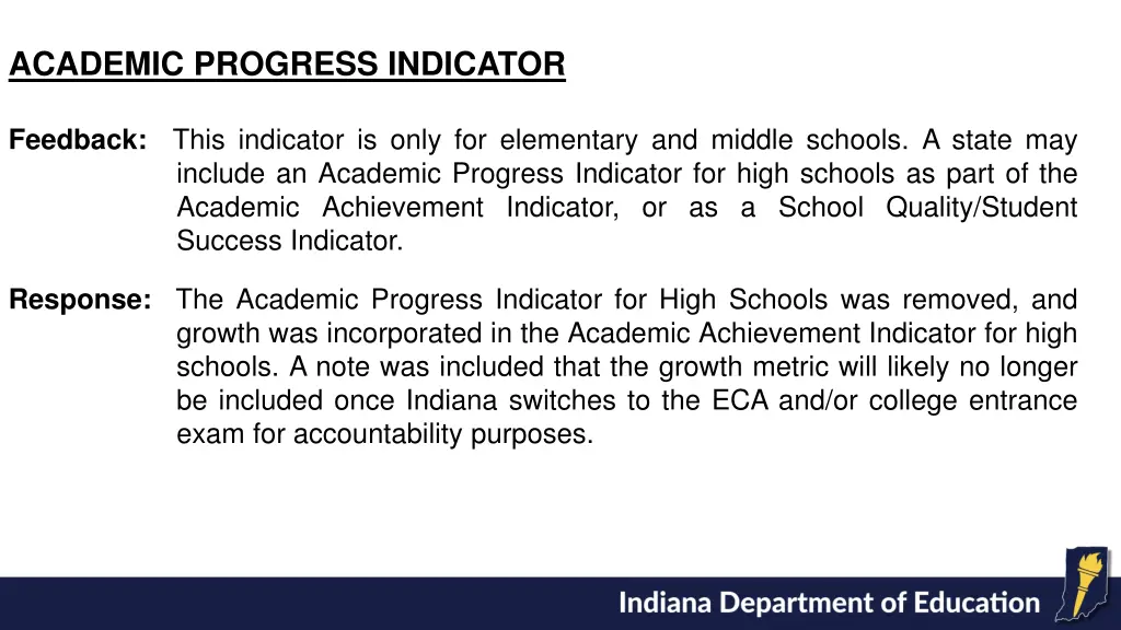 academic progress indicator