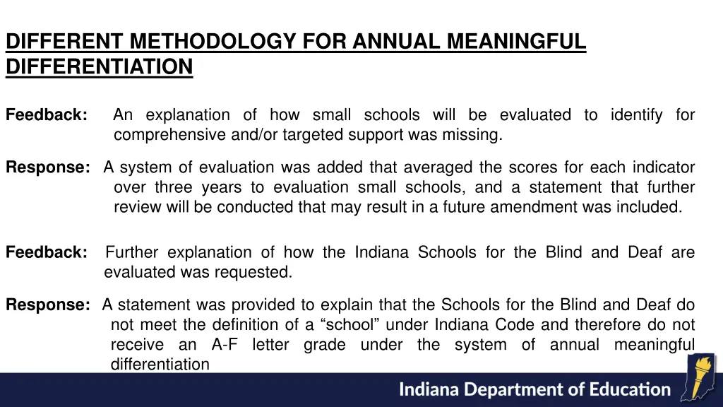 different methodology for annual meaningful