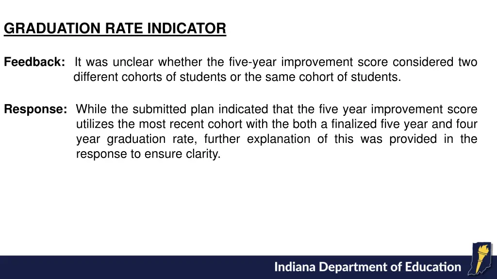 graduation rate indicator