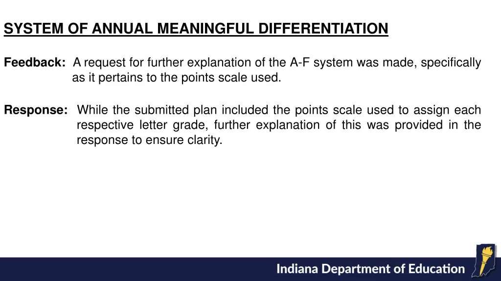 system of annual meaningful differentiation
