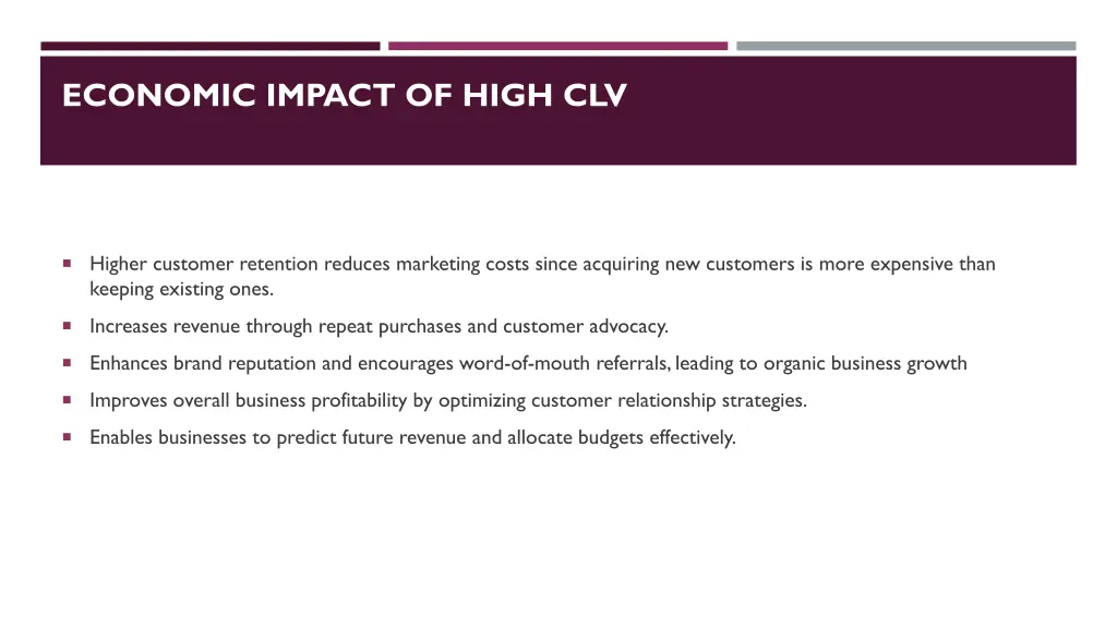 economic impact of high clv