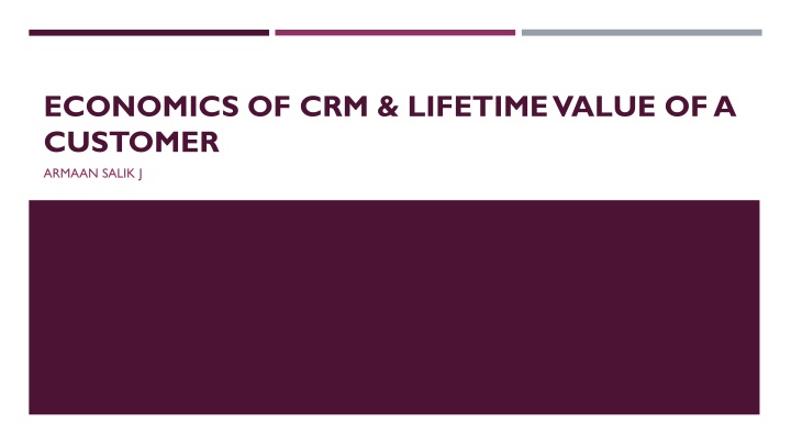 economics of crm lifetime value of a customer
