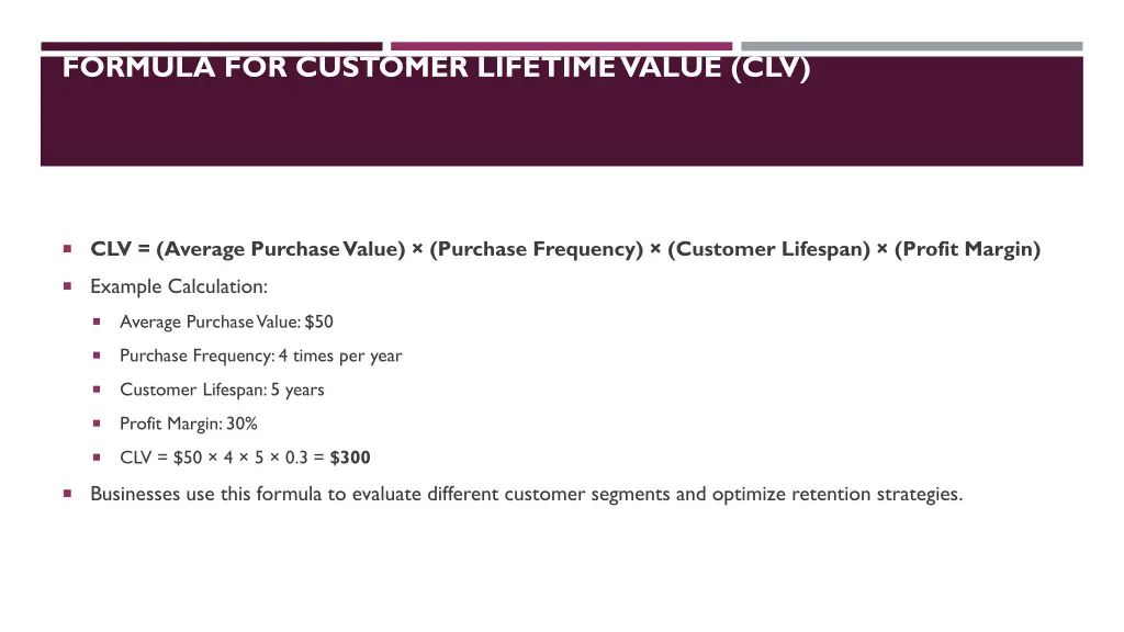 formula for customer lifetime value clv