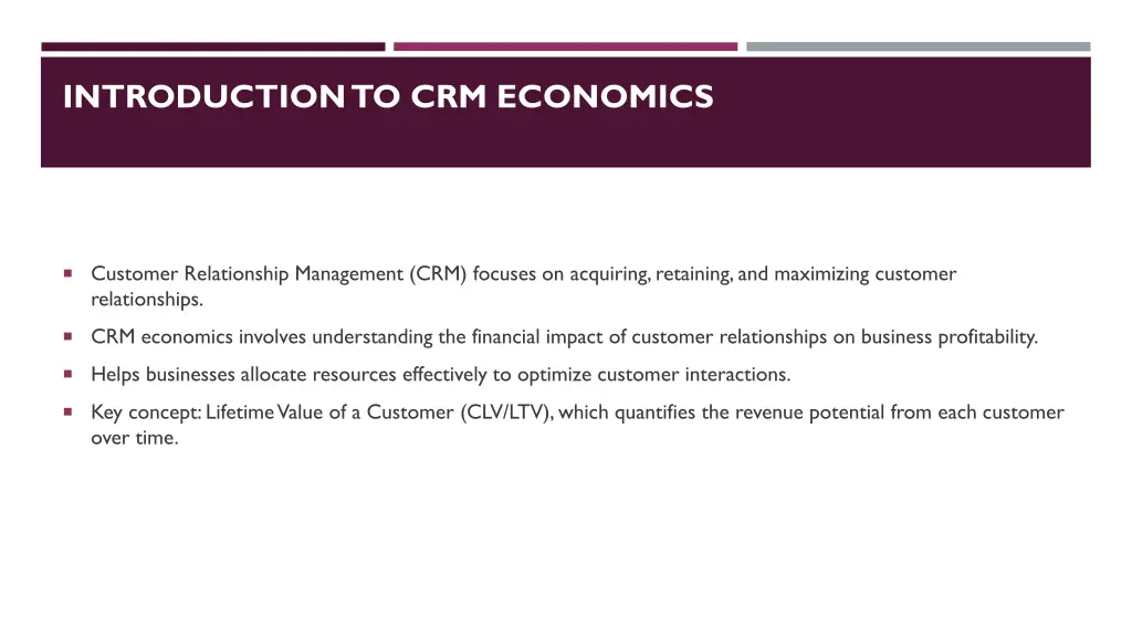 introduction to crm economics