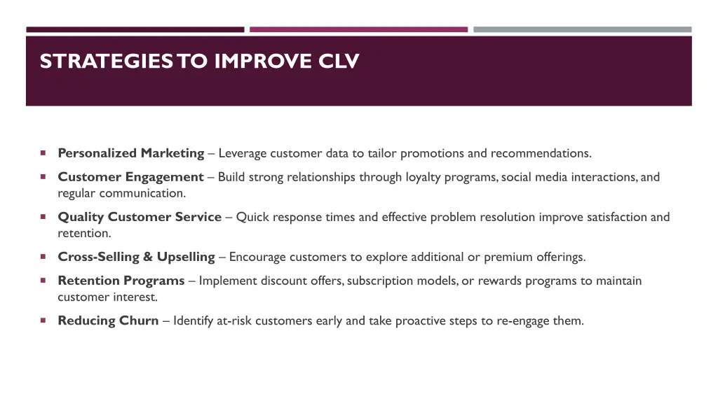 strategies to improve clv