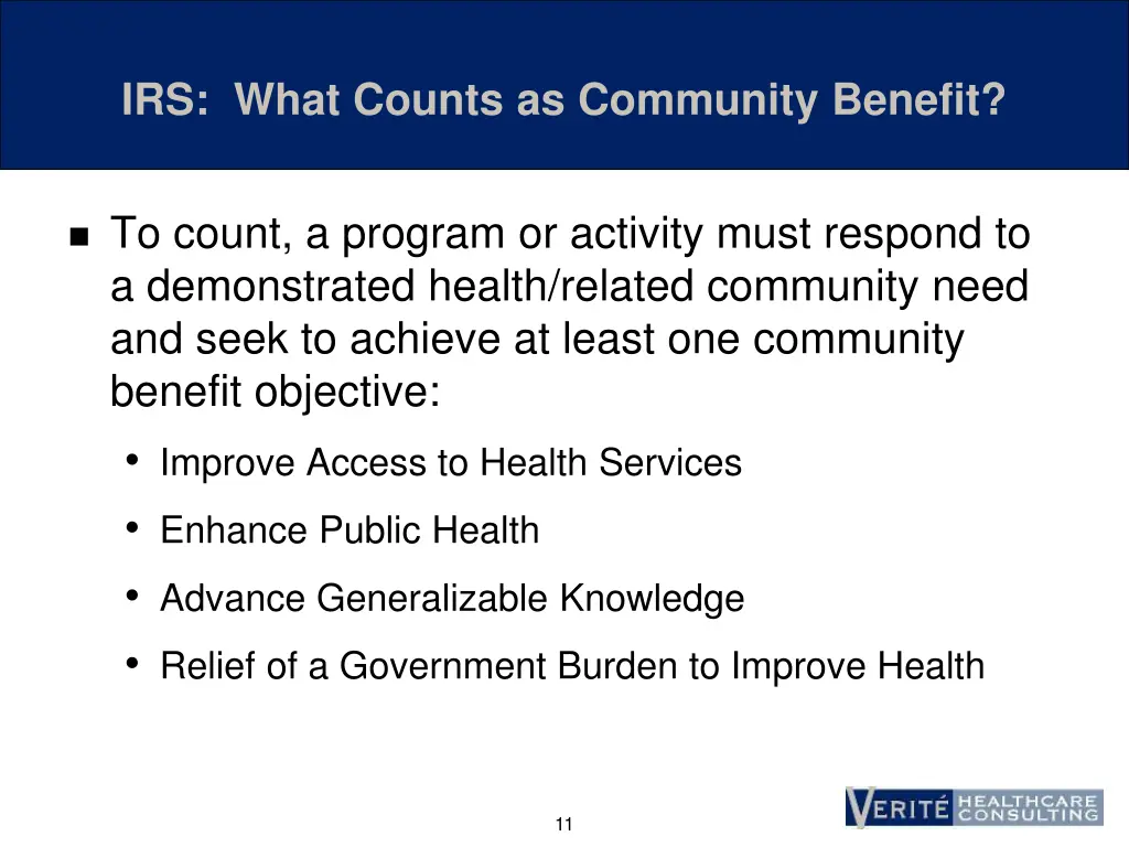 irs what counts as community benefit