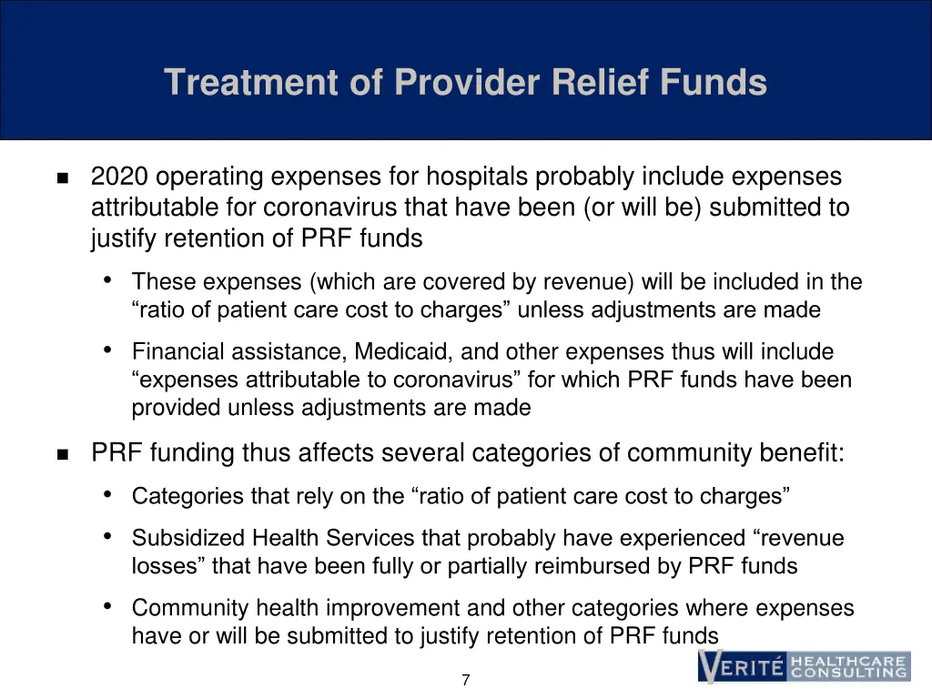 treatment of provider relief funds 3