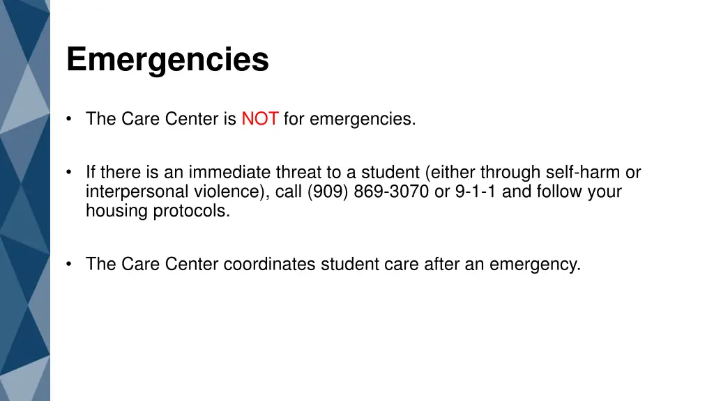 emergencies