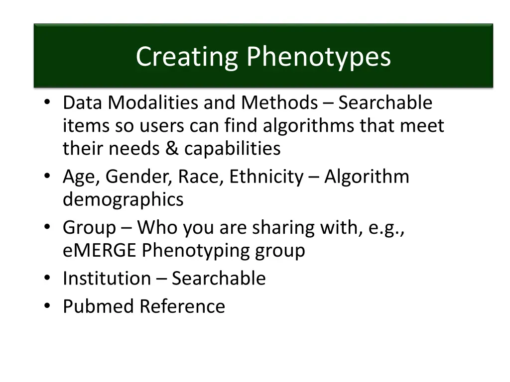 creating a phenotype creating phenotypes