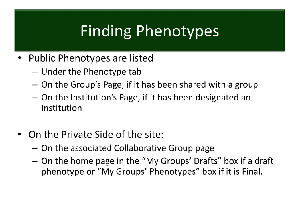 finding phenotypes finding phenotypes