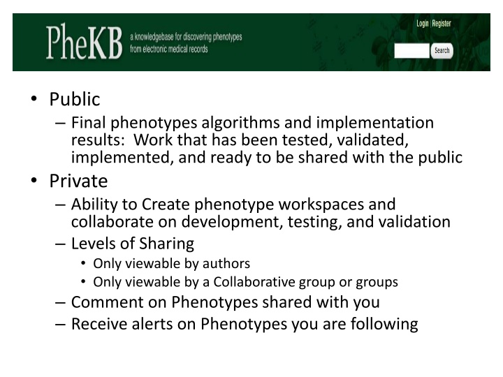 public final phenotypes algorithms