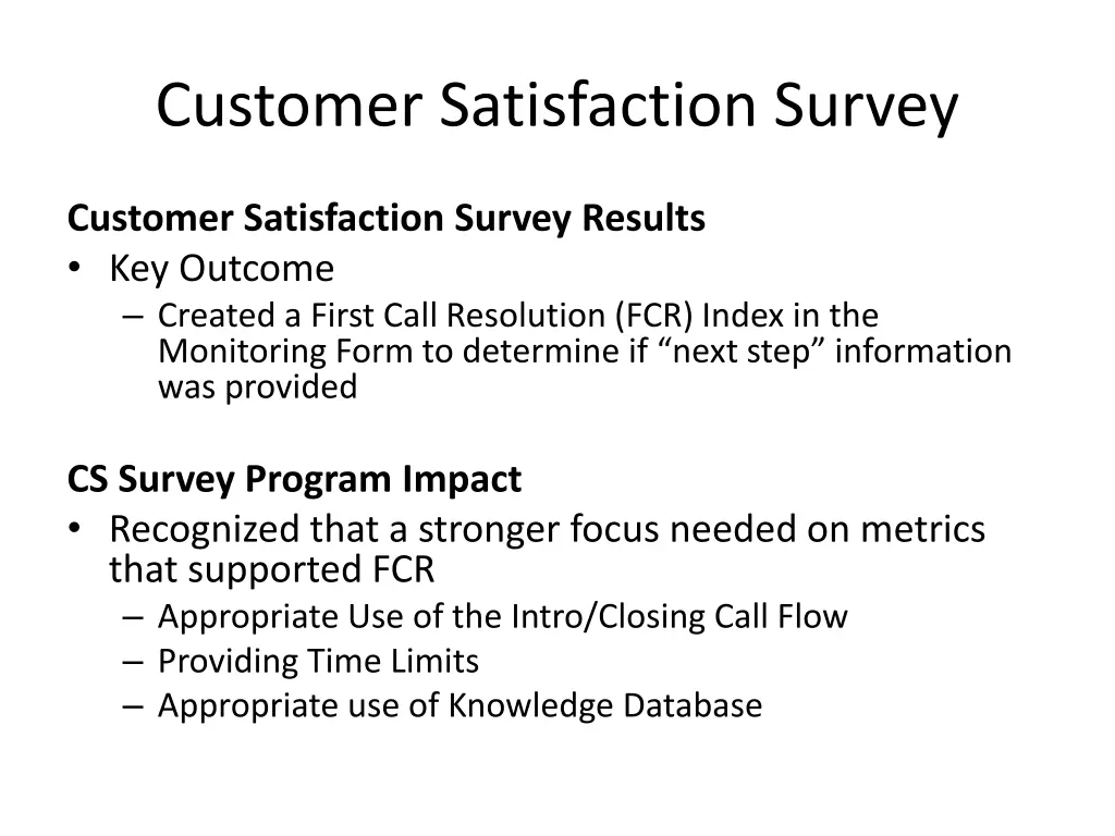 customer satisfaction survey