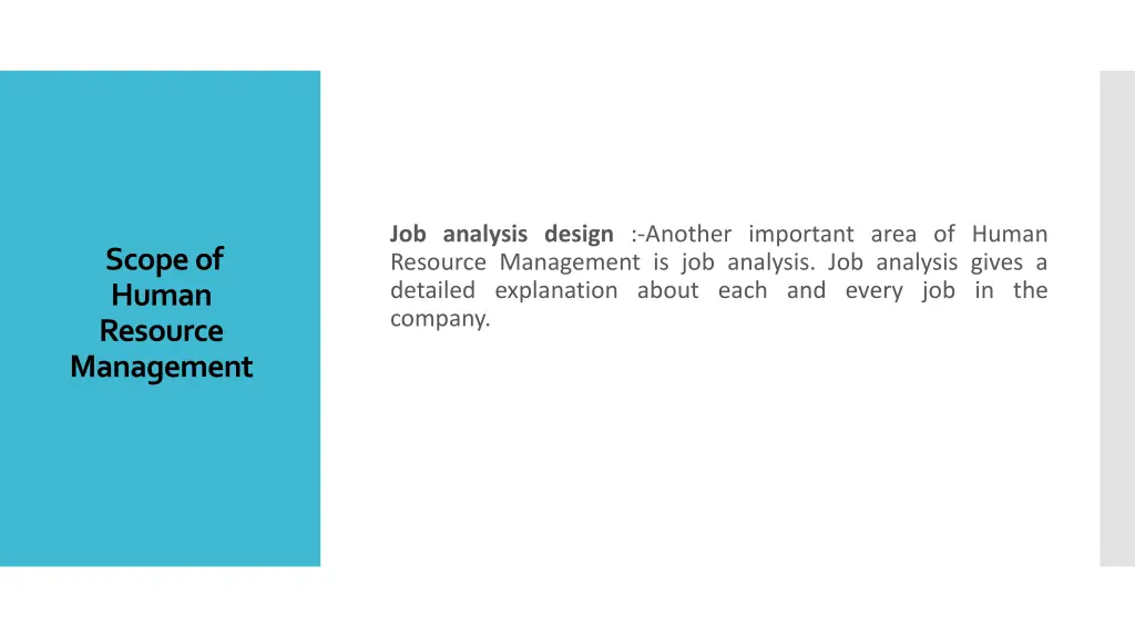 job analysis design another important area